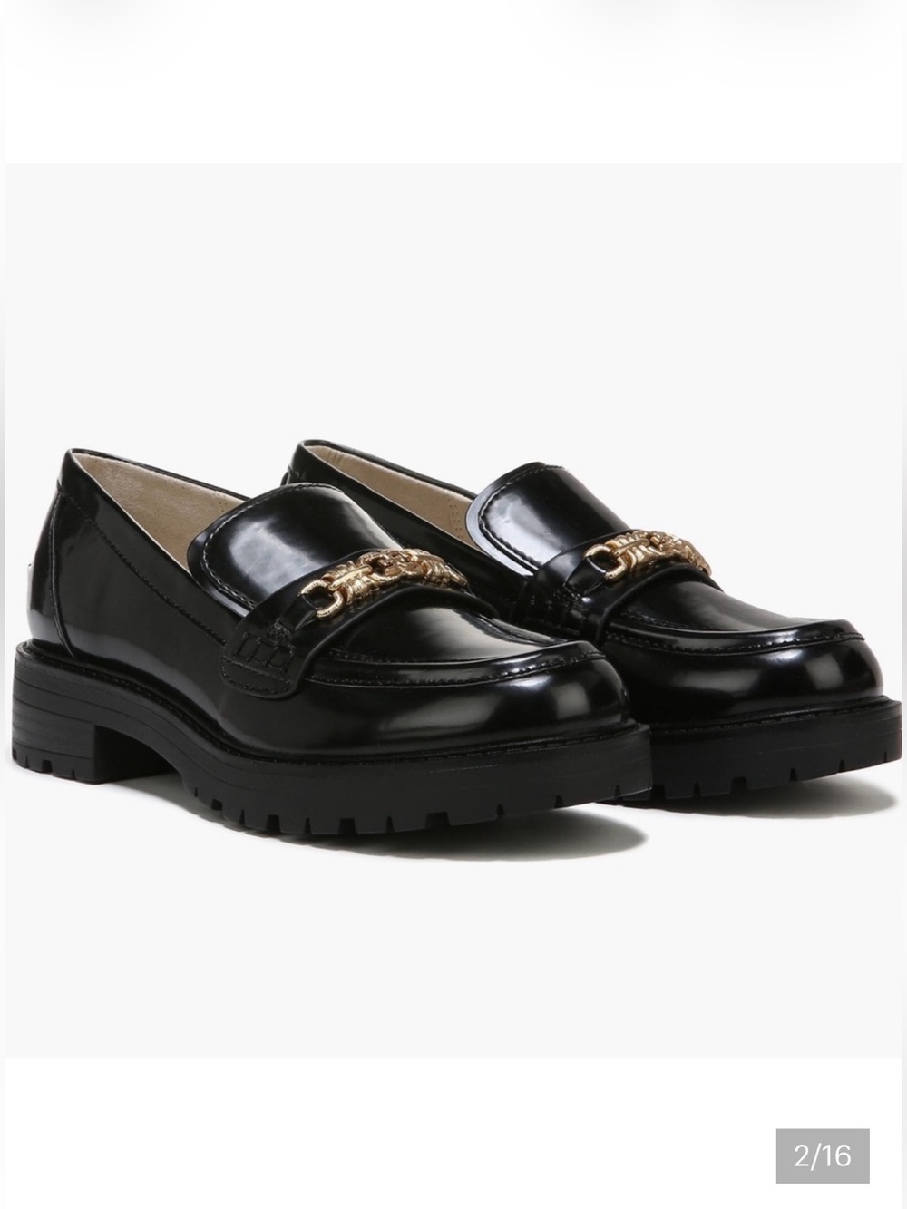 Sam Edelman Girls size 4  Leather Loafers with Gold Bit